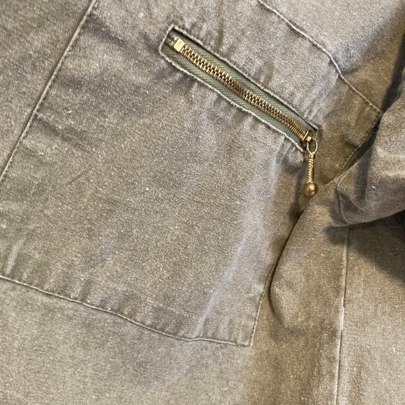 Vintage 90s Army Green Double Breasted Lightweight Skater Cotton Jacket Sz Small - Picture 11 of 16